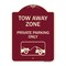 Signmission Tow Away Zone Private Parking W/ Car Towing Heavy-Gauge Aluminum Sign, 24" x 18", BU-1824-22802 A-DES-BU-1824-22802 - alternate 1